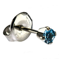 White Stainless Cubic Zirconia Regular : Aquamarine