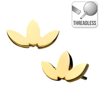 Threadless 14ct Yellow Gold 3 Leaf Attachment