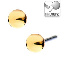 Threadless 14ct Yellow Gold Ball Attachment