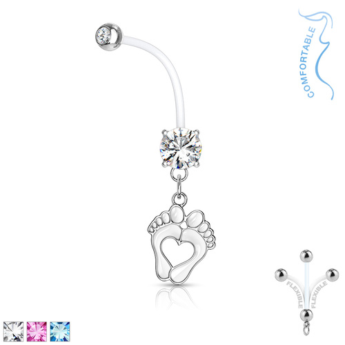 Bio Flex Double Jewelled Baby Feet Navel