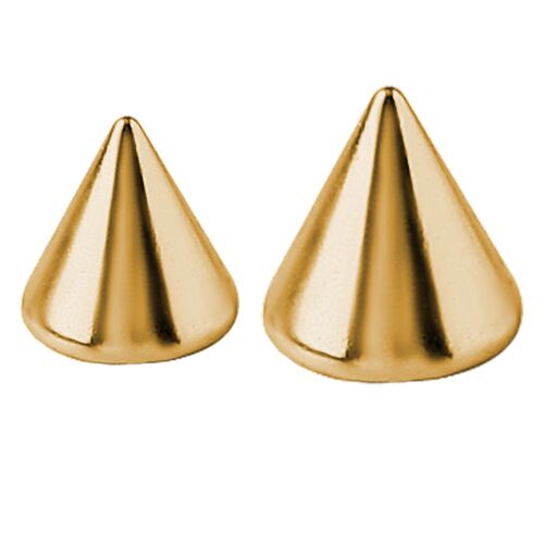 Bright Gold Micro Cone : 1.6mm (14ga) x 4mm x 4mm