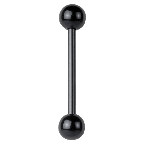 Bioplast® Black Barbell : 1.6mm (14ga) x 12mm x 5mm Balls
