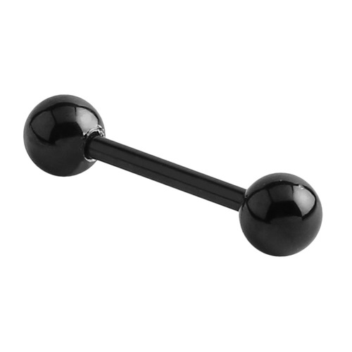Black Steel Barbells : 1.6mm (14ga) x 8mm x 4mm Balls
