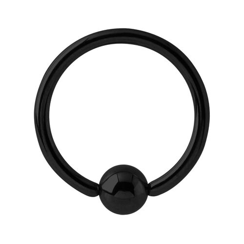 Black Steel Ball Closure Rings : 1.2mm (16ga) x 7mm