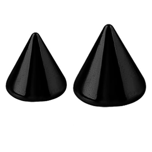 Black Steel Micro Cone : 1.2mm (16ga) x 3mm x 4mm Cone