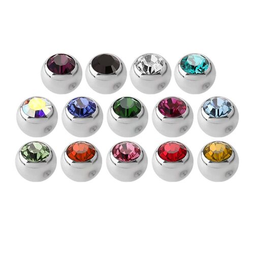 Steel Basicline® Faceted Jewelled Clip-in Ball : 4mm x Crystal AB