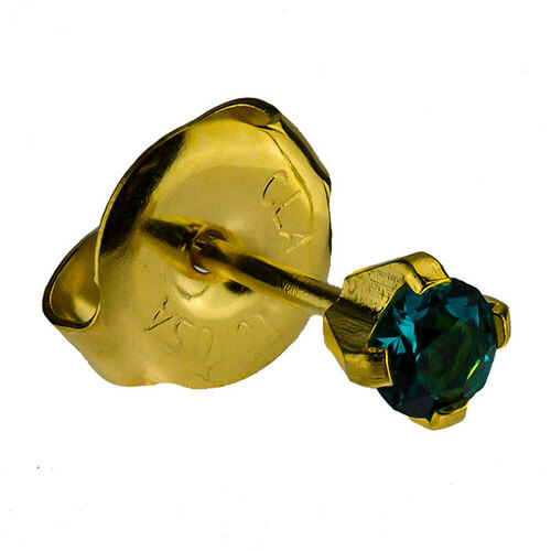 24ct Gold Plate Clawset Birthstone Regular : Blue Zircon