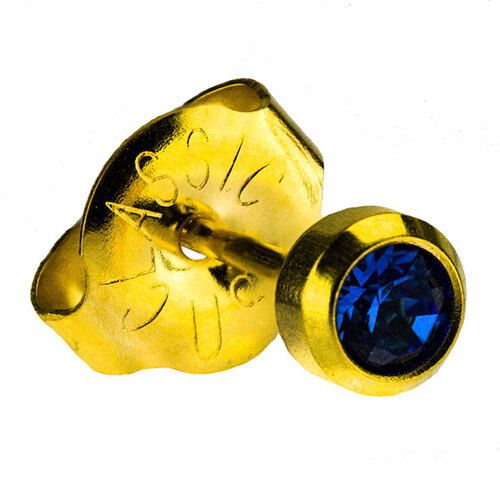 24ct Gold Plate Bezelset Regular : Sapphire