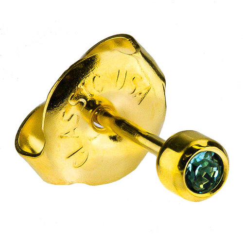 24ct Gold Plate Bezelset Mini : Light Blue