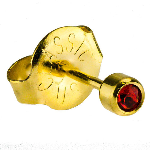 24ct Gold Plate Bezelset Mini : Red