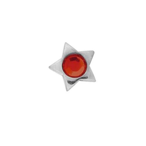 Titanium Highline® Jewelled Star for Internally Threaded Jewellery : 4mm x Red