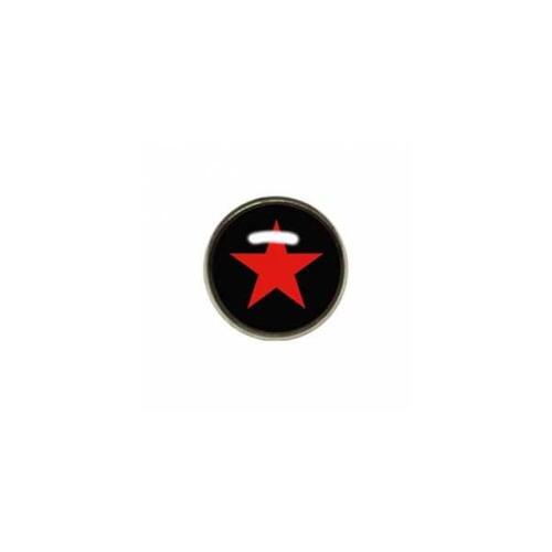 Titanium Highline® Red Star on Black Ikon Disc for Dermal Anchors : 1.6mm (14ga) x 4mm x Red/Black