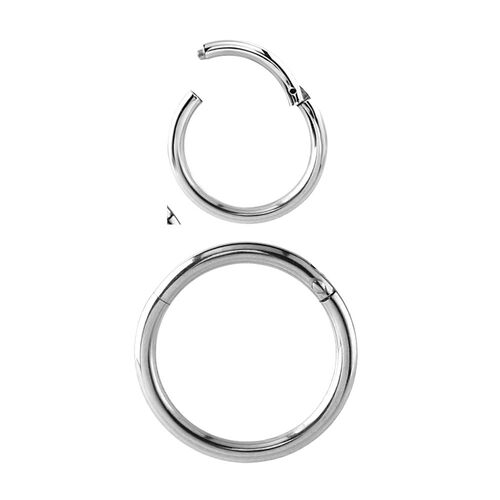 Surgical Steel Hinged Segment Ring : 1.2mm (16ga) x 10mm