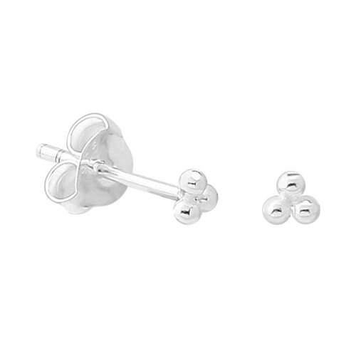 Sterling Silver Triple Ball Ear Studs : Pair