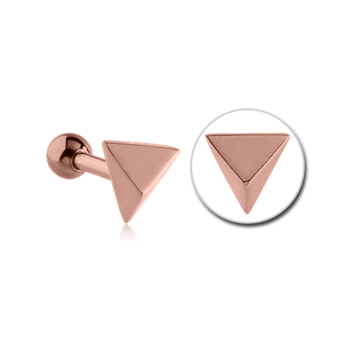 Rose Gold PVD Surgical Steel Pyramid Tragus Barbell