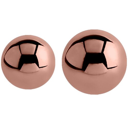 PVD Rose Gold Threaded Ball : 1.6mm (14ga) x 5mm