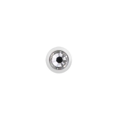 Supernova Pure White SWAROVSKI Jewelled Ball : 1.2mm (16ga) x 2.5mm x Clear Crystal