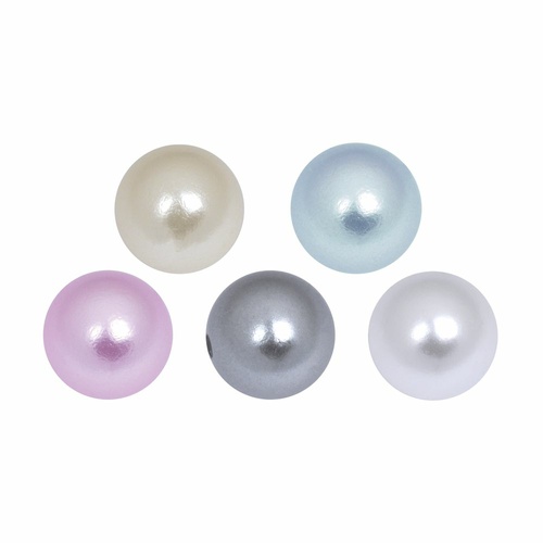 Synthetic Threaded Coloured Pearls : 1.6mm (14ga) x 4mm x Cream