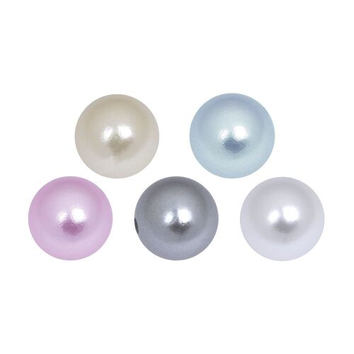 Synthetic Threaded Coloured Pearls : 1.6mm (14ga) x 8mm x Cream