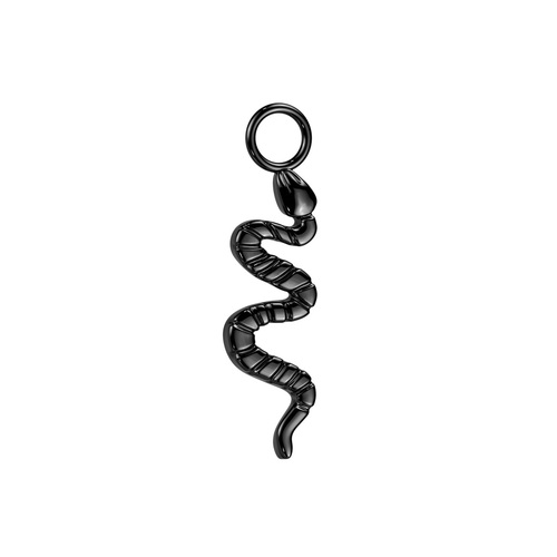 Titanium Dangle Snake Charm For Hoops, Studs and More - Black PVD