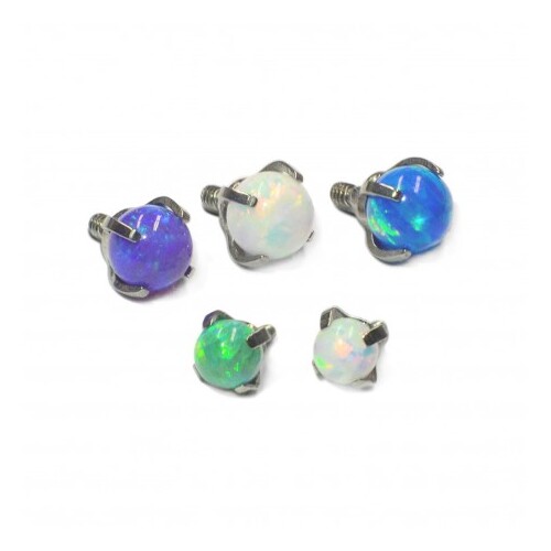 Invictus Titanium Prong Set Opal Ball : 14g x 4mm x Black Opal