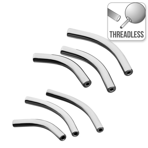 Invictus Threadless Titanium Curved Barbell Stem : 16ga x 5/16" (7.93mm)