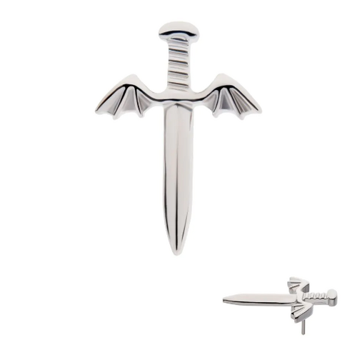 Titanium Threadless Dagger with Bat Wing Top