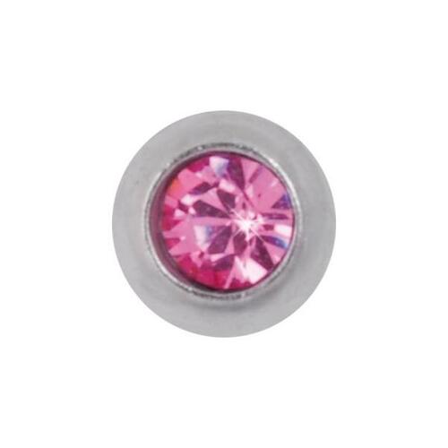 Titanium Highline® Multi-cut Jewelled Threaded Ball : 1.6mm (14ga) x 5mm x Pink