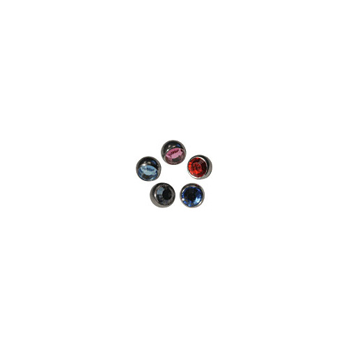 Titanium Highline® Jewelled Side Threaded Balls : 1.2mm (16ga) x 4mm x Dark Blue