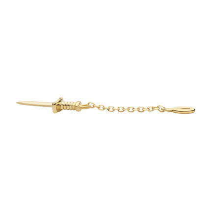 Invictus 14Kt Yellow Gold Dagger Dangle Charm with 10mm Chain