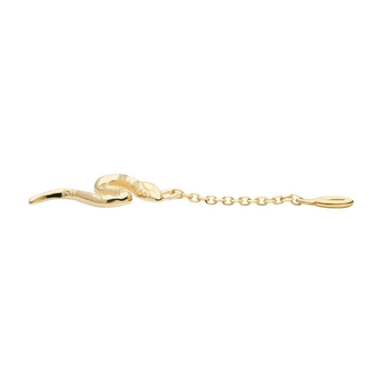Invictus 14Kt Yellow Gold Bezel Set Round CZ Snake Dangle Charm with 10mm Chain