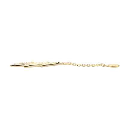 Invictus 14Kt Yellow Gold Pave Set Round CZ Lightning Bolt Dangle Charm with 10mm Chain