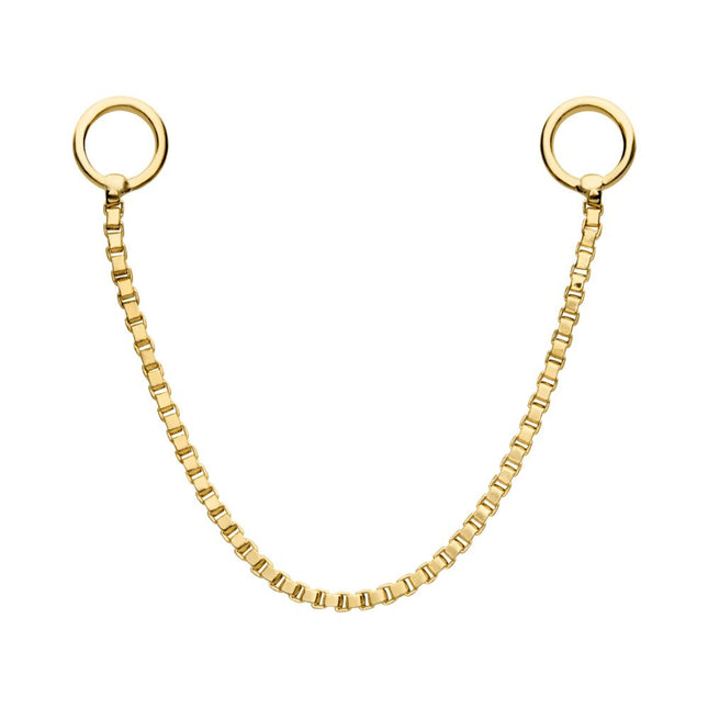 Invictus 14Kt Yellow Gold Box Chain with Rings