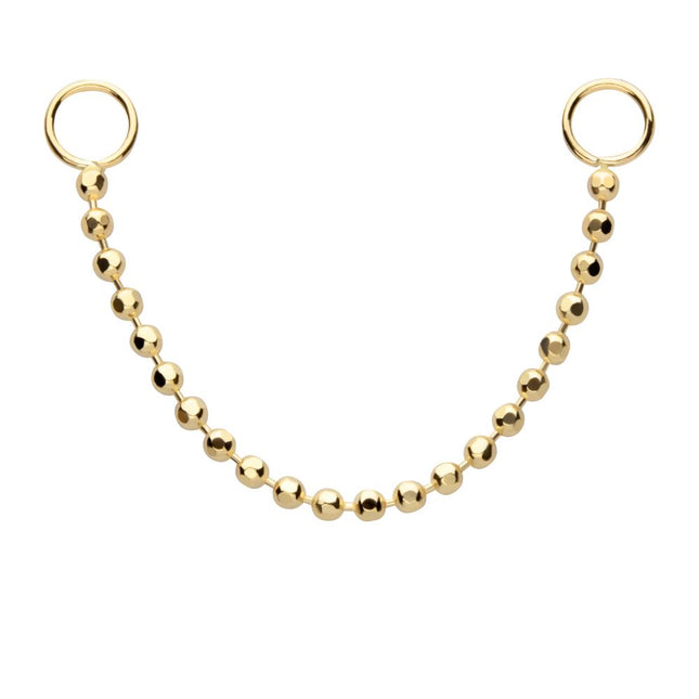 Invictus 14Kt Yellow Gold Bead Chain with Rings