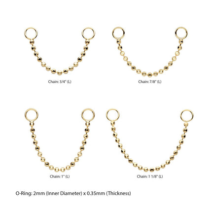 Invictus 14Kt Yellow Gold Bead Chain with Rings