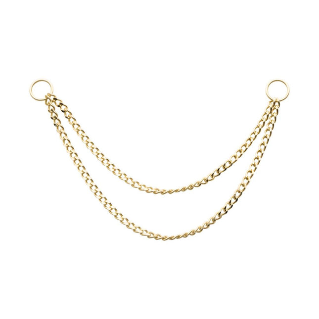 Invictus 14Kt Yellow Gold 2 Tier Curb Chain with Ring