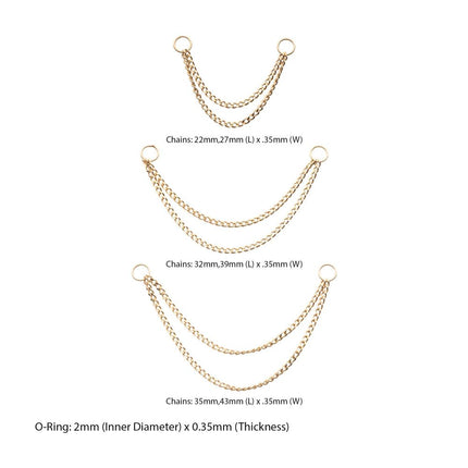 Invictus 14Kt Yellow Gold 2 Tier Curb Chain with Ring