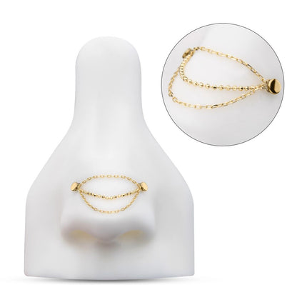 Invictus 14Kt Yellow Gold 3-Tier Bead and Link Chain with Rings