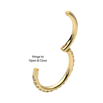 Invictus 14Kt Gold Eternity Side Facing Hinged Segment Clicker with Prong Set 0.9mm Round Lab-Grown Diamonds