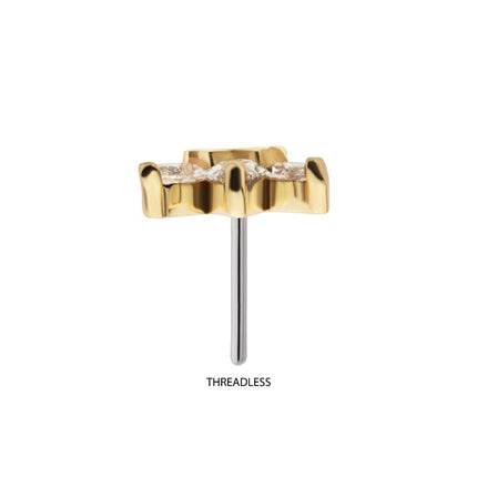 Invictus 14Kt Yellow Gold Threadless Cluster Top with 3 Marquise Lab-Grown Diamonds