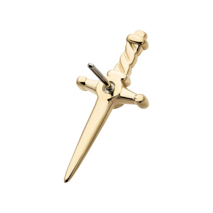 Invictus 14Kt Yellow Gold Threadless Dagger Top with Center Bezel Set Round Lab-Grown Diamond