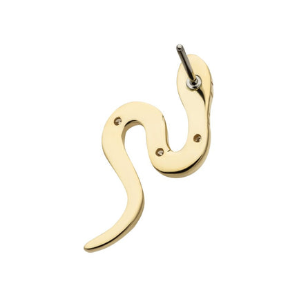 Invictus 14Kt Yellow Gold Threadless Snake Top with Bezel Set 3 Round Lab-Grown Diamonds