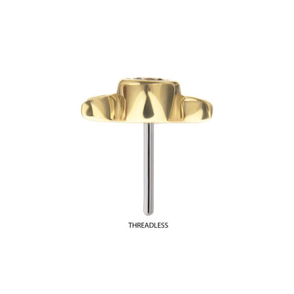 Invictus 14Kt Yellow Gold Threadless Triple Moon Phase Top with Bezel Lab-Grown Diamond