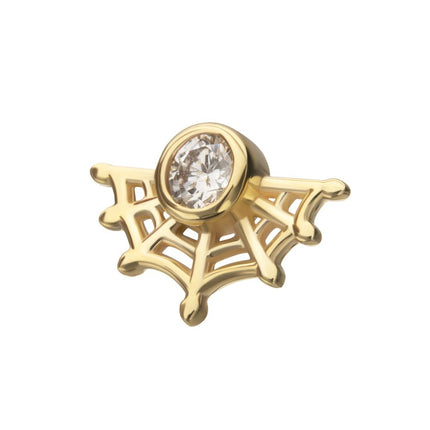 Invictus 14Kt Yellow Gold Threadless Spiderweb Top with Bezel Lab-Grown Diamond