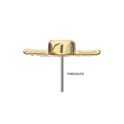 Invictus 14Kt Yellow Gold Threadless Spiderweb Top with Bezel Lab-Grown Diamond