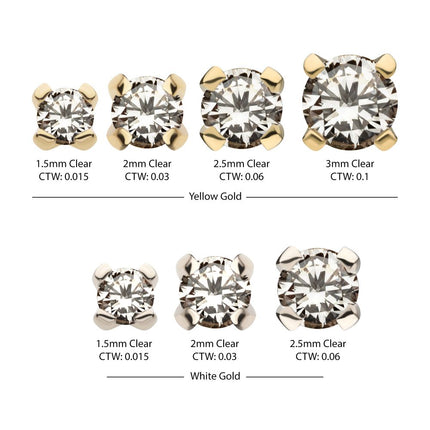 Invictus 14Kt Gold Threadless Top with 4-Prong Round Lab-Grown Diamond