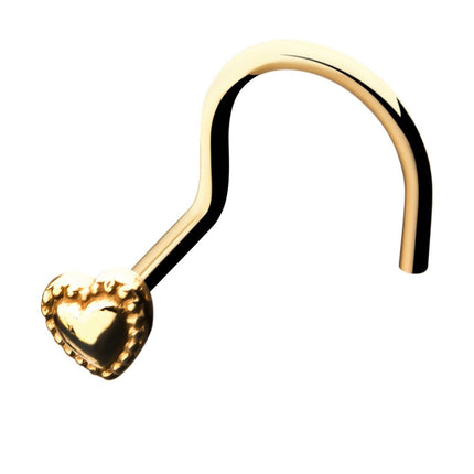 Invictus 14kt Yellow Gold Heart Nose Screw