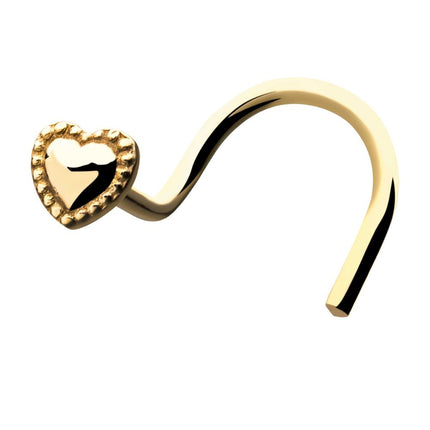 Invictus 14kt Yellow Gold Heart Nose Screw