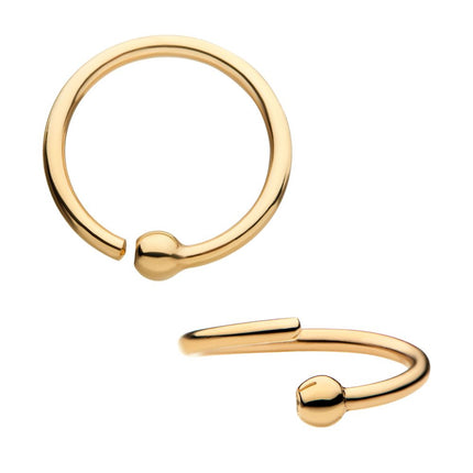 Invictus 14Kt Yellow Gold Captive Bead Ring with Attached Ball
