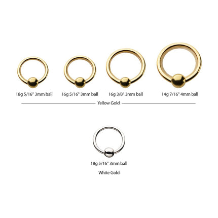 Invictus 14kt Gold Captive Bead Rings